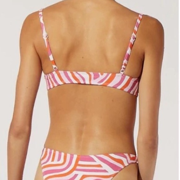 NWT Solid & Striped Elsa Abstract Pink Orange Bikini Top Size XS - Picture 2 of 5